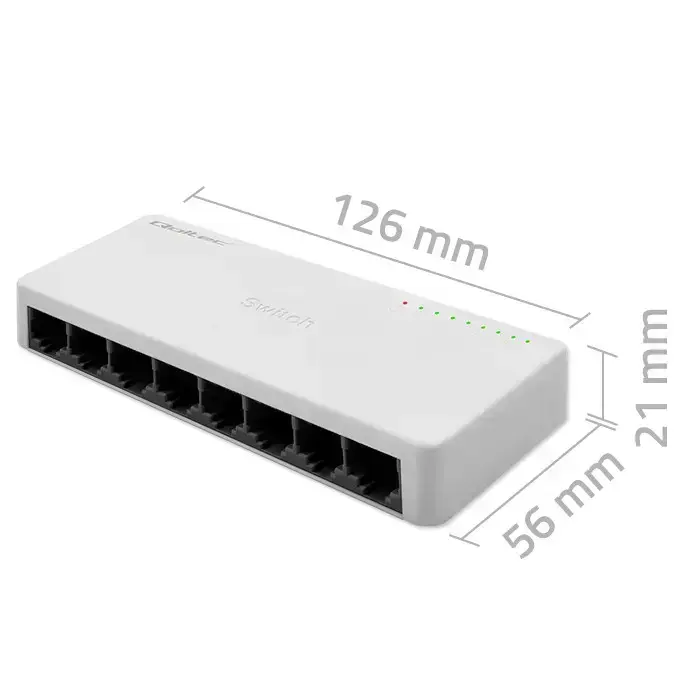 Qoltec Network SWITCH | 8 x RJ45 port | 100Mbps | Fast Ethernet | LAN Foto 8