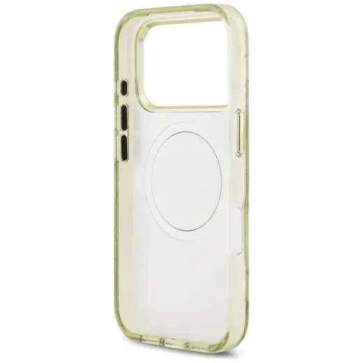 Case Guess IML Glitter Flowers Triangle  MagSafe for iPhone 17 Pro green Foto 7