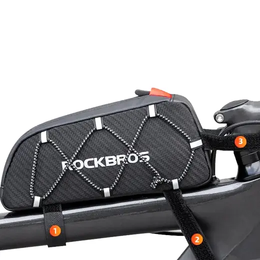 Rockbros 039BK bicycle frame bag 1 l with braid - black Photo