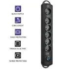 Qoltec Surge protector | 6 sockets | 5m | Black — Foto 4