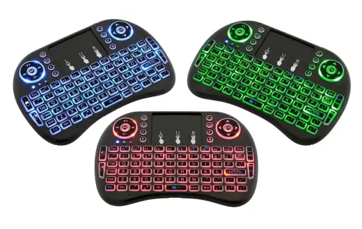 Компактная беспроводная клавиатура Fusion с тачпадом и 3 цветными светодиодами для Android | iOS | TV | ПК Фото num