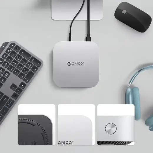 Orico MiniLink 9-in-1 Docking Station with M.2 SSD Hard Drive Bay - Silver Photo