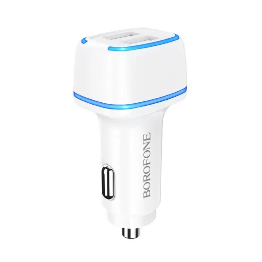 Borofone Car charger BZ14 Max - 2xUSB - 2,4A with USB to Micro USB cable white Photo