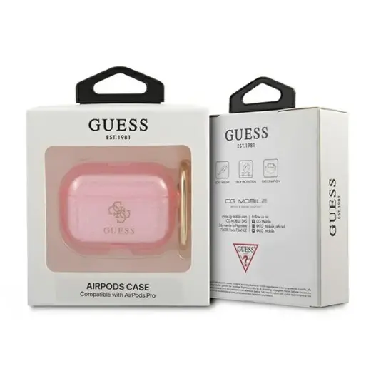 Guess GUAPUCG4GP AirPods Pro cover różowy|pink Glitter Collection Foto 3
