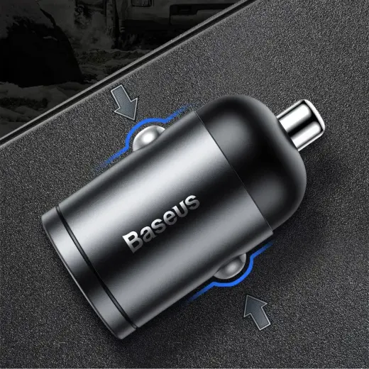 Baseus Tiny Star Mini Quick Charge auto lādētājs USB Port | 30W | QC | USB-A | pelēks Foto 7