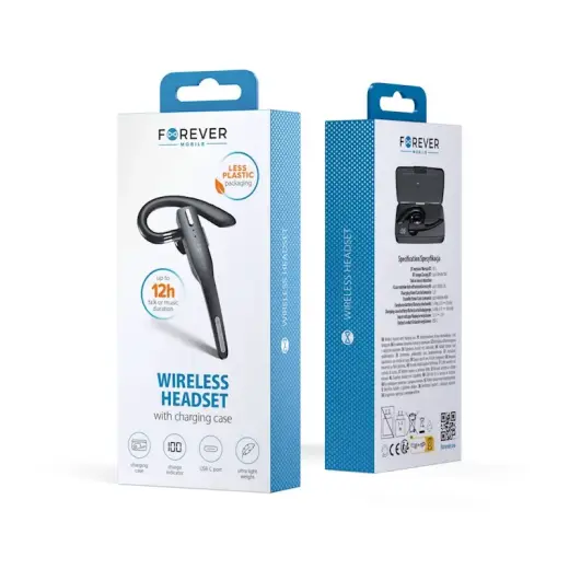 Forever bezvadu austiņas BH-100 ar uzlādes korpusu melnas krāsas Foto 6