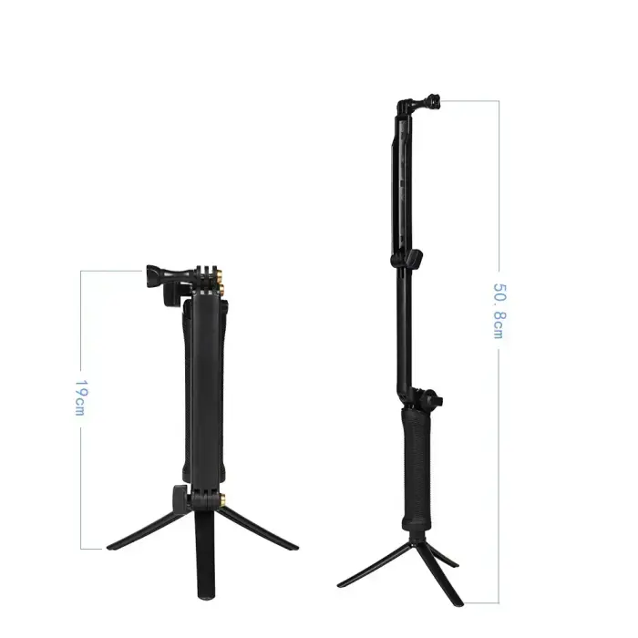 3 in 1 Monopod Tripod with Selfie Stick for GoPro - Black Foto 9