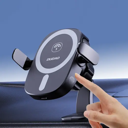 Dudao FW11 car phone holder with 15W inductive charger for air vent | cockpit - black Photo