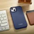iCarer CE Premium Leather Folio Case iPhone 14 Plus Magnetic Flip Leather Folio Case MagSafe Blue (WMI14220715-BU) — Photo 5