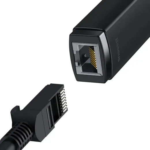 Baseus Lite Series Ethernet Adapter USB-A to RJ45 LAN Port (100Mbps) Black Фото num
