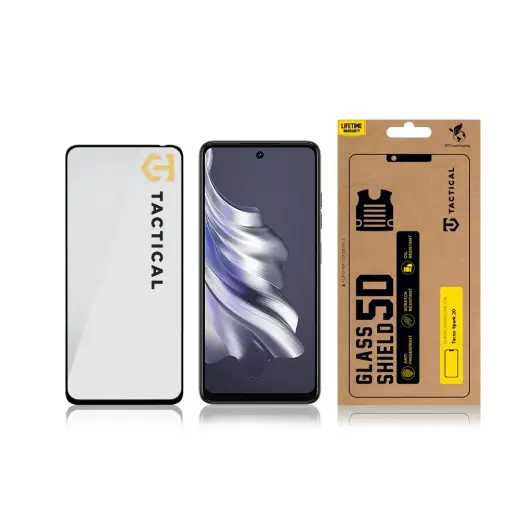 Tactical Glass Shield 5D for Tecno Spark 20 Black Foto 2