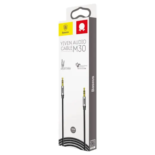 Baseus CAM30-BS1 Premium AUX Cable 3.5 mm -> 3.5 mm 1.0m Grey Photo