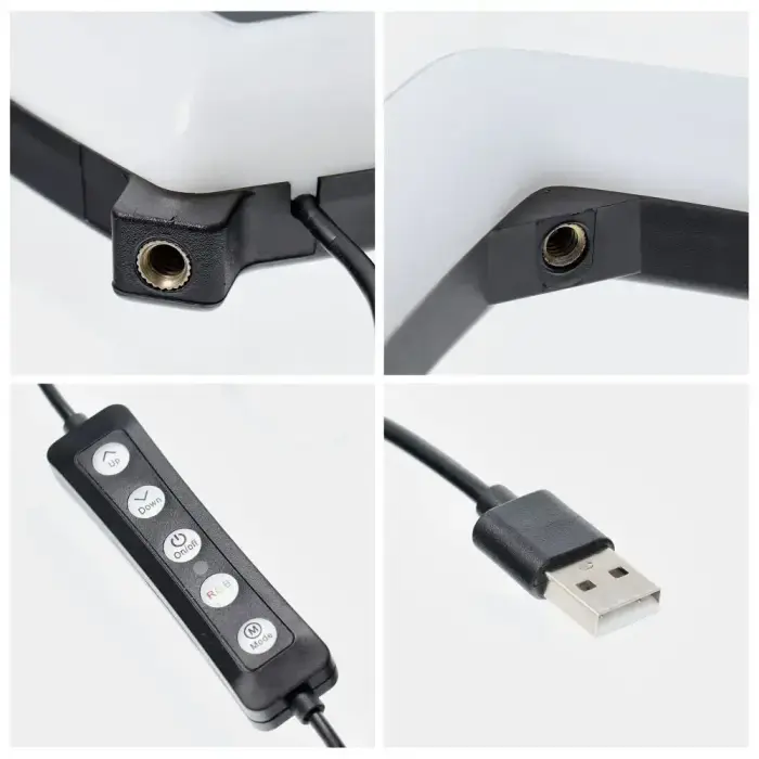 LED Ring Stream RGB lamp 10" with holder for mobile HEART + tripod JM26-10 black Foto 6