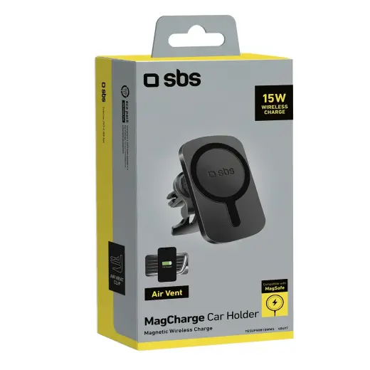SBS TESUPWIR15WMS Smartphone Holder with Charger Compatible with MagSafe - Black Photo
