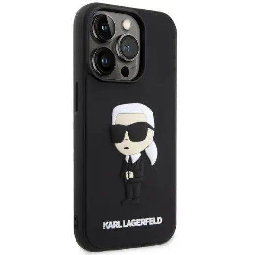 Karl Lagerfeld KLHCP14X3DRKINK iPhone 14 Pro Max 6.7" black hardcase Rubber Ikonik 3D Photo