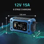 Qoltec Intelligent microprocessor charger 12V 15A | Rectifier with repair function and maintaining power supply during battery replacement | for AGM GEL LiFePO4 | LCD Foto 10