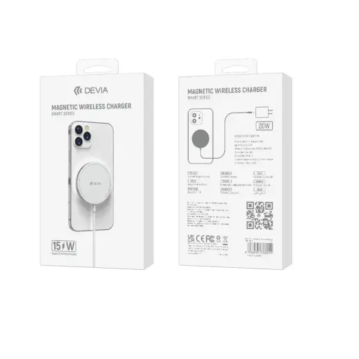 Devia wireless charger Smart magnetic 15W white Foto 4