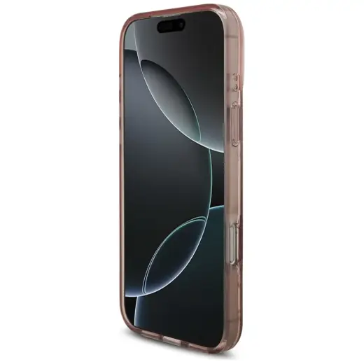 Guess IML Flowers Strap MagSafe Case for iPhone 17 Pro Max Pink Фото num