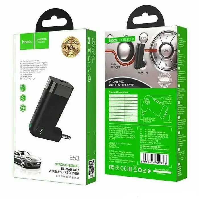 Wireless car receiver Hoco AUX E53 black Foto 9