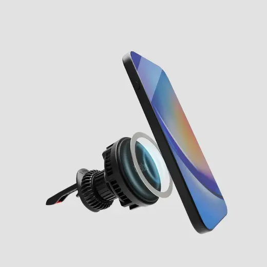 Smartphone holder with inductive charger SBS TESUPFANWIR15W 15W for air vent, with cooling - black Фото num