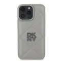 DKNY PU Leather Quilted Stack Logo Case for iPhone 16 Pro Max Grey — Foto 1