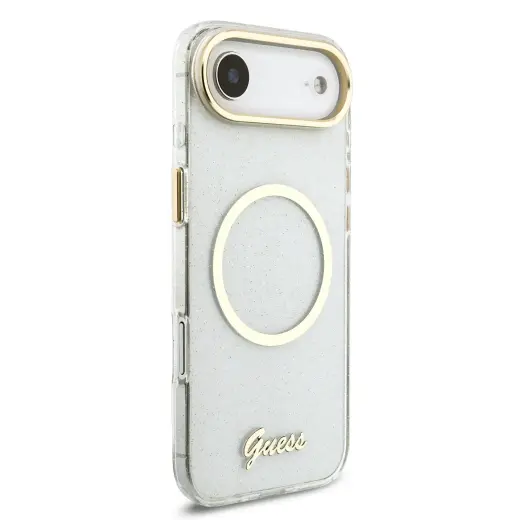 Guess IML Glitter Script Strap MagSafe Case for iPhone Air Transparent Foto 2