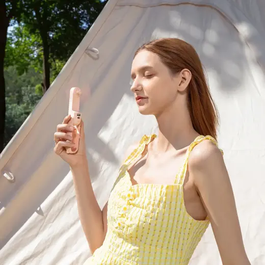 Jisulife Handheld Fan Life8 Mini Portable USB Fan with Power Bank and Flashlight - Pink Foto 9