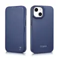 iCarer CE Premium Leather Folio Case iPhone 14 Plus Magnetic Flip Leather Folio Case MagSafe Blue (WMI14220715-BU) — Photo 2