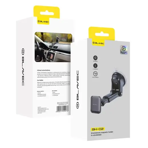 Blavec Car holder BH-02 magnetic to windshield / dashboard (BH02-MWSB) black Foto 8