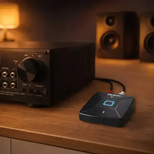 Qoltec Wireless Audio HiFi Home&Car Transmitter Receiver | Bluetooth 6.0 | NFC | 2 x RCA | 1 x 3.5mm MiniJack | Microphone Foto 6