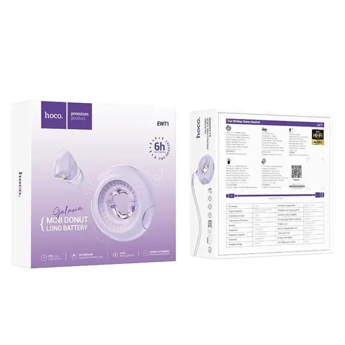 Wireless earphones Hoco TWS EW71 purple Foto 5