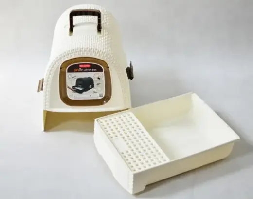 Коробка с крышкой для кошачьих туалетов 51x38,5x40cм кремовая Фото num