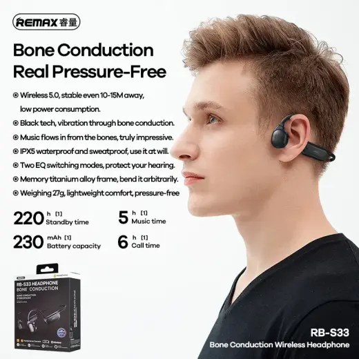 REMAX Bluetooth Sport headphones - RB-S33 Black Foto 2