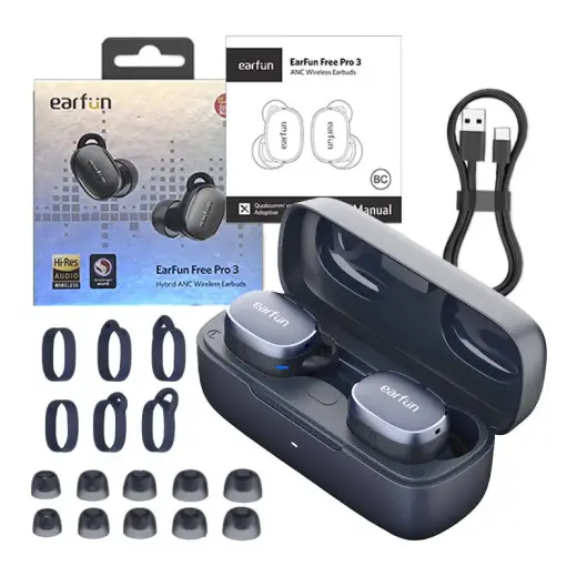 Earphones TWS EarFun Free Pro 3, ANC (blue) Foto 3