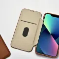 iCarer CE Oil Wax Premium Leather Folio Case iPhone 14 Plus magnetic flip case MagSafe brown (AKI14220707-BN) — Photo 4