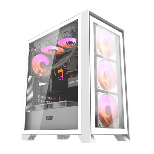 Computer case Darkflash DRX70 GLASS + 4 RGB fans (white) Фото num