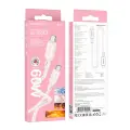Borofone Cable BX94 Crystal color - Type C to Type C - 60W 3A 1 metre light pink Foto 4