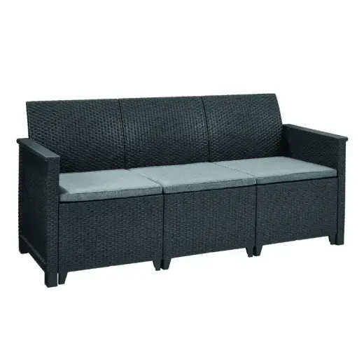 Dārza mēbeļu komplekts Elodie 5 Seater ar galdiņu/uzglabāšanas kasti pelēks Foto 3