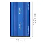 Qoltec Aluminium External Hard Drive Case HDD SSD 2.5'' SATA3 | USB 3.0 | Blue Photo