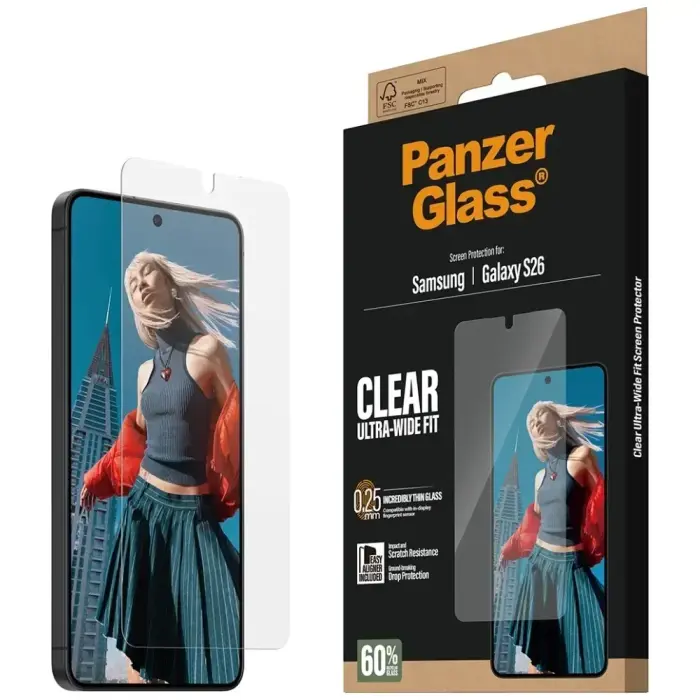 Tempered Glass PanzerGlass Ultra-Wide Fit EasyAligner for Samsung Galaxy S26 Foto 5