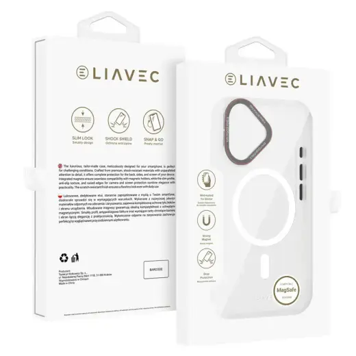 Liavec Hybrid phone case with MagSafe support for iPhone 16 transparent