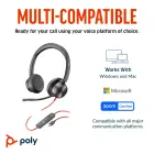HP Poly Blackwire 8225 Stereo USB-C Headset +USB-C/A Adapter — Foto 8