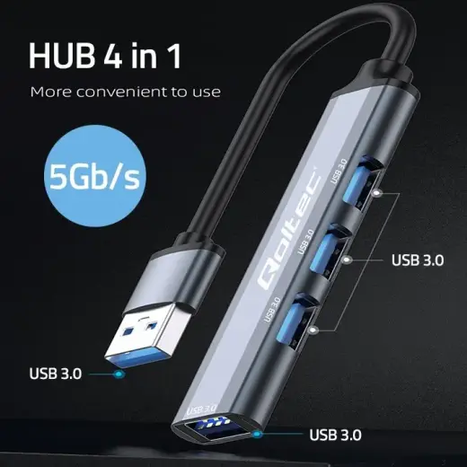 HUB adapter USB 3.0 4in1, 4x USB 3.0 Фото num