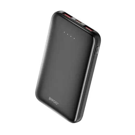 BWOO power bank P72 QC 22.5W PD 20W 5000 mAh with 2 x USB-A ports 1 x USB-C port black Photo