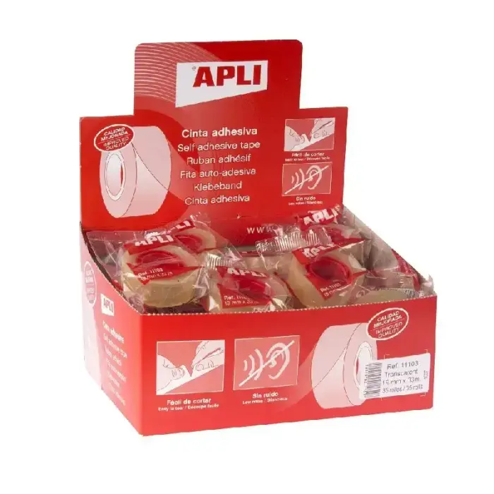 Līmlente APLI 19mm x 33m, caurspīdīga Foto 1