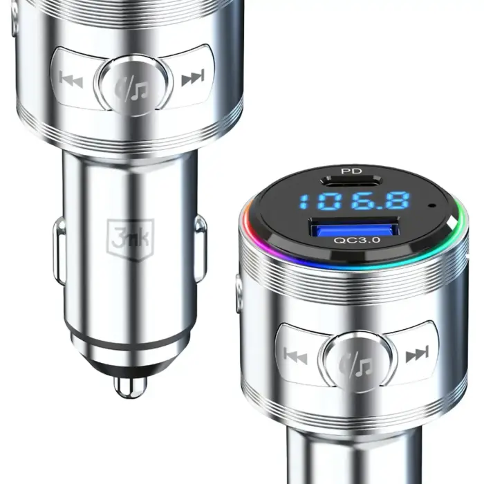 Accessories - 3mk Hyper Car Power Transmitter 48W QC PD PPS USB 1C1A Silver Фото num