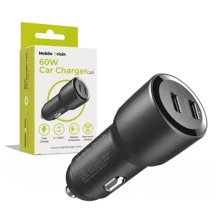 Mobile Origin Car Charger 60W 2 USB-C, CA11