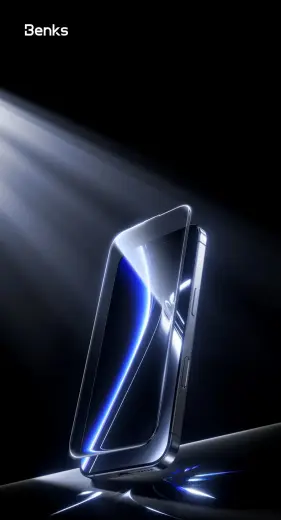 Benks Tempered glass Glass Warrior Sapphire Coating (LS65) for Iphone 16 Pro Max black (Thin Edge) Фото num