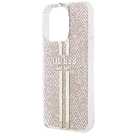 Guess IML 4G Gold Stripe case for iPhone 14 Pro Max - pink Фото num