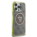 Guess IML 4G Glitter and Triangle Logo MagSafe Case for iPhone 16 Pro Max Brown — Foto 3